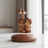 Wooden floating house automaton magnetic levitating, Magnetic Floating Sculpture, Wooden Desk Decor, Floating Desk Toy, Kinetic Desk Art